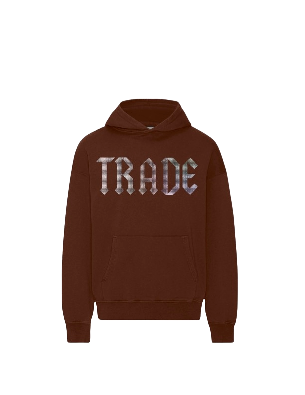 TRADE RHINESTONE HOODIE BROWN